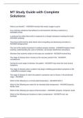 MT Study Guide with Complete Solutions