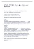 MTLE - RA 9165 Exam Questions and Answers