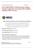 WGU D024 FDM1&colon; CPE Record for Clinical Practice Experience in Nursing with Complete Solutions 100&percnt; Correct