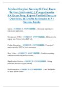 Medical-Surgical Nursing II Final Exam  Review &lpar;2025&ndash;2026&rpar; &vert; Comprehensive  RN Exam Prep&comma; Expert-Verified Practice  Questions&comma; In-Depth Rationales & A&plus;  Success Guide