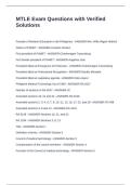 MTLE Exam Questions with Verified Solutions