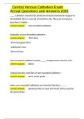 Central Venous Catheters Exam Actual Questions and Answers 2026&period;docx