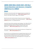 NBME CBSE REAL EXAM 2026 &vert; 200 Most Tested  Questions and Answers &vert; Complete CBSE Exam for  USMLE  Exam