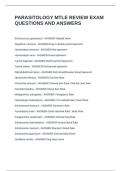 PARASITOLOGY MTLE REVIEW EXAM QUESTIONS AND ANSWERS