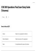 COB 300 Operations Final Exam Study Guide &lpar;Tchommo&rpar;