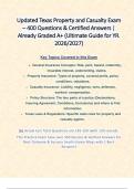 Updated Texas Property and Casualty Exam &ndash; 400 Questions & Certified Answers &vert; Already Graded A&plus; &lpar;Ultimate Guide for YR&period; 2026&sol;2027&rpar;   