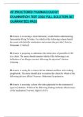 ATI PROCTORED PHARMACOLOGY EXAMINATION TEST 2026 FULL SOLUTION SET GUARANTEED PASS