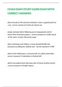CMAA EXAM STUDY GUIDE EXAM WITH CORRECT ANSWERS