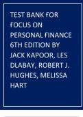 Test Bank for Focus on Personal Finance&comma; 6th Edition &lpar;Kapoor et al&period;&rpar; &vert; Verified Questions & Answers