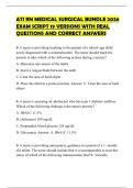 ATI RN MEDICAL SURGICAL BUNDLE 2026 EXAM SCRIPT 19 VERSIONS WITH REAL QUESTIONS AND CORRECT ANSWERS