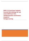 BIOD 171 Final Exam Testbank Latest 2026 Exam Sets Verified Question and Answers Graded A&plus;