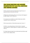 CRAT EXAM QUESTIONS AND ANSWERS EXAMINATION TEST 2026 FULL QUESTIONS AND VERIFIED ANSWERS