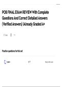POB FINAL EXAM REVIEW With Complete Questions And Correct Detailed Answers &lpar;Verified Answers&rpar; &vert;Already Graded A&plus;