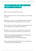CRC EXAMINATION TEST 2026 QUESTIONS WITH ANSWERS GRADED A&plus;