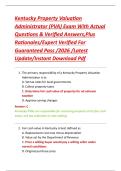 Kentucky Property Valuation Administrator &lpar;PVA&rpar; Exam With Actual Questions & Verified Answers&comma;Plus Rationales&sol;Expert Verified For Guaranteed Pass &sol;2026 &sol;Latest Update&sol;Instant Download Pdf