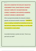 WGU D570 COGNITIVE PSYCHOLOGY OBJECTIVE  ASSESSMENT FINAL EXAM VERSION 2 NEWEST  2026-2027 COMPLETE 150 QUESTIONS AND  CORRECT ANSWERS &lpar;100&percnt;VERIFIED ANSWERS&rpar;  &vert;ALREADY GRADED A&plus;&vert;BRAND NEW&excl;&excl;