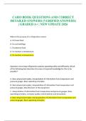 CARO BOOK QUESTIONS AND CORRECT DETAILED ANSWERS &lpar;VERIFIED ANSWERS&rpar; &vert; GRADED A&plus; &vert; NEW UPDATE 2026