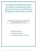 Accredited Test Bank Solutions &mdash; Principles of Auditing and Other Assurance Services&comma; 2024 Release &mdash; Ray Whittington &mdash; &lpar;All Chapters Covered 1&ndash;21&comma; Questions & Answers&rpar;