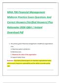 Compilation Bundle for MHA 706 Financial Management Midterm & Final Exams Questions And Correct Answers &lpar;Verified Answers&rpar; Plus Rationales 2026 Q&A &vert; Instant Download Pdf