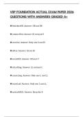 VSP FOUNDATION ACTUAL EXAM PAPER 2026 QUESTIONS WITH ANSWERS GRADED A&plus;