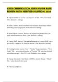 CRCR CERTIFICATION STUDY GUIDE ELITE REVIEW WITH VERIFIED SOLUTIONS 2026