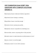 VSP FOUNDATION EXAM SCRIPT 2026 QUESTIONS WITH COMPLETE SOLUTIONS GRADED A&plus;