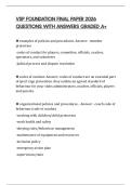 VSP FOUNDATION FINAL PAPER 2026 QUESTIONS WITH ANSWERS GRADED A&plus;