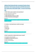 Indiana Real Estate Broker Licensing Practice Exam  Questions And Correct Answers &lpar;Verified Answers&rpar;  Plus Rationales 2025&sol;2026 Q&A &vert; Instant Download  Pdf&period; 