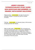 JERSEY COLLEGE -  PATHOPHYSIOLOGY STUDY GUIDE  2026 QUESTIONS AND ANSWERS &vert; A&plus;  GRADED &vert; WITH EXPERT SOLUTIONS
