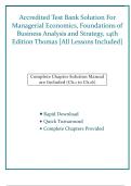 Accredited Test Bank Solutions &mdash; Managerial Economics&colon; Foundations of Business Analysis and Strategy&comma; 14th Edition &mdash; W&period; Bruce Thomas &mdash; &lpar;All Chapters Covered 1&ndash;16&comma; Questions & Answers&rpar;
