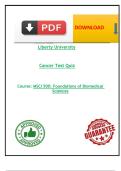 Liberty University MSCI 500 Foundations of Biomedical Sciences Quiz&colon; Cancer Test