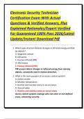 Electronic Security Technician Certification Exam With Actual Questions & Verified Answers&comma; Plus Explained Rationales&sol;Expert Verified For Guaranteed 100&percnt; Pass 2026&sol;Latest Update&sol;Instant Download Pdf