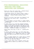 FTCE PROFESSIONAL EDUCATION PRACTICE TEST EXAM QUESTIONS AND ANSWERS