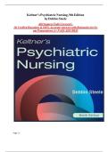 Test Bank for Psychiatric Nursing by Keltner & Steele&comma; 9th Edition All Chapters Graded A&plus; Latest Version