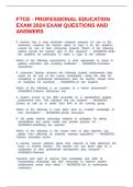 FTCE - PROFESSIONAL EDUCATION EXAM 2024 EXAM QUESTIONS AND ANSWERS