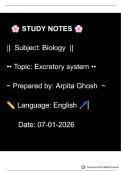 Excretory System &mdash; class 12 Biology complete notes with diagram 