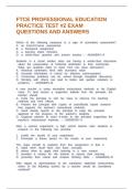 FTCE PROFESSIONAL EDUCATION PRACTICE TEST &num;2 EXAM QUESTIONS AND ANSWERS