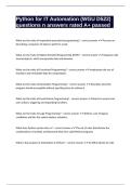 Python for IT Automation &lpar;WGU D522&rpar; questions n answers rated A&plus; passed