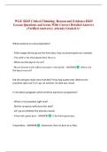 WGU D265 Critical Thinking&colon; Reason and Evidence D265 Lesson Questions and terms With Correct Detailed Answers &lpar;Verified Answers&rpar; &vert; Already Graded A&plus; 