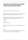 CRDTS FINAL STUDY GUIDE 2026 COMPLETE QUESTIONS AND VERIFIED ANSWERS