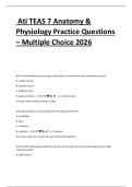 ATI TEAS 7 Anatomy & Physiology Practice Questions 2026 &ndash; Multiple Choice