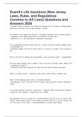ExamFx Life insurance &lpar;New Jersey Laws&comma; Rules&comma; and Regulations Common to All Lines&rpar; Questions and Answers 2026