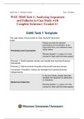 WGU D265 Task 1&colon; Analyzing Arguments and Fallacies in Case Study with Complete Solutions &vert; Graded A&plus;