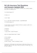 NJ Life Insurance Test Questions and Answers Updated 2026