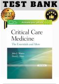  Test Bank for Critical Care Medicine&colon; The Essentials and More&comma; 5th Edition &lpar;Marini & Dries&rpar; &vert; All Chapters &lpar;1&ndash;38&rpar; &vert;