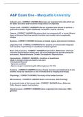 A&P Exam One - Marquette University  Already Graded A&plus;