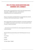 PSY 370 FINAL EXAM QUESTIONS AND ANSWERS 100&percnt; CORRECT 