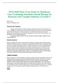 WGU D265 Task 1 Case Study &num;1&colon; Healthcare Case&colon; Evaluating Alternative Sound Therapy for Dementia with Complete Solutions &vert; Graded A&plus; 