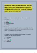 WGU C207 Data-Driven Decision Making  Objective Assessment Exam 2025&sol;2026 &ndash; Verified Questions with Correct Answers  &lpar;100&percnt; Guaranteed Pass