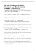 NJ Life&comma; Accident and Health Insurance Law Questions and Answers Updated 2026
